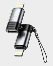 Scute OT10 OTG Adapter USB-C Female to Lightning Male | 480Mbps Data Transfer | Durable TPE and Aluminum Alloy Build | Portable Design | Compatible with iPhone, iPad and USB-C Accessories - Black Shell (Gray/Silver)