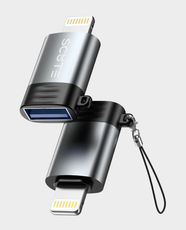 Scute OT8 OTG Adapter USB-A Female to Lightning Male | 480Mbps Data Transfer | Durable TPE & Aluminum Alloy Build | Portable Design | Compatible with iPhone, iPad & USB-A Devices - Black Shell (Gray/Silver)