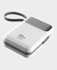 WiWU Galaxy Series 20000mAh Power Bank | 35W Fast Charging | Built-In Lightning and USB-C Cables | Li-Polymer Battery | Compatible with Smartphones, Tablets & Laptops | WI-P036 - White