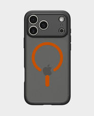 Spigen Ultra Hybrid MagFit Case for Apple iPhone 17 Pro Max | MagSafe and Wireless Charging Compatible | PC + TPU Construction | Full Camera Protection | Anti-Yellowing DuraClear - Frost Black Orange