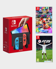 Nintendo Switch OLED Console with EA FC 25 and Mario Kart 8 Deluxe in Qatar