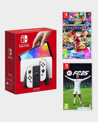 Nintendo Switch OLED Console with EA FC 25 and Mario Kart 8 Deluxe in Qatar