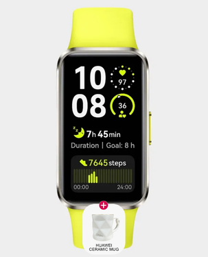 Huawei Band 10 | 1.47 inch AMOLED Display | Fluoroelastomer Strap | Bluetooth 5.0 | Upto 14 days Battery Life (Huawei Ceramic Mug) - Green