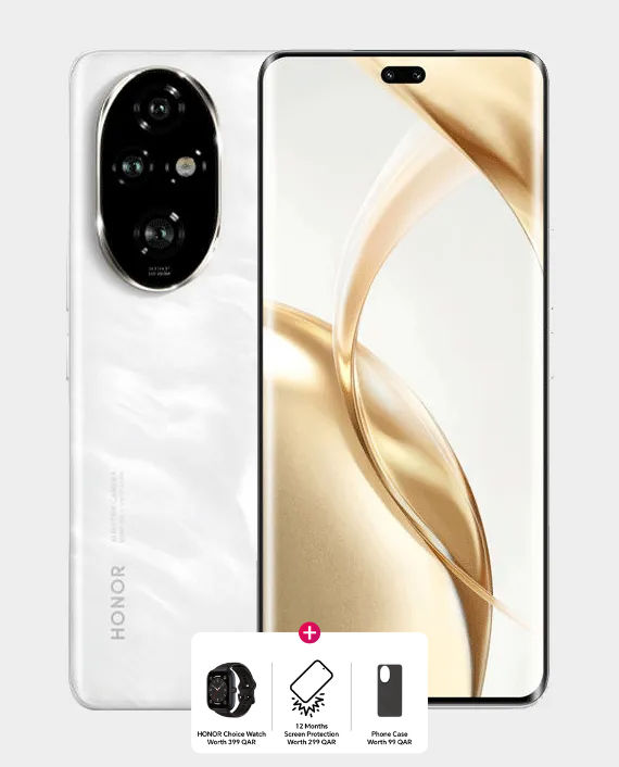 Honor 200 Pro 5G 12GB 512GB (Honor Choice Watch + Gift Honor Choice H200 Pro Case - Black + 12 Months Screen Protection) - Moonlight White
