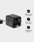Momax 1-World Universal Travel Charger with Dual AC Outlets | With built-in JP/US, CN, TW, UK, EU, AU sockets | UA19D - Black