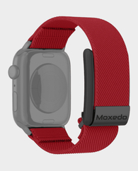 Moxedo Hybrid Fit-Weave Nylon Braided Band Adjustable Strap for iWatch and Whoop 4.0 - Red in Qatar