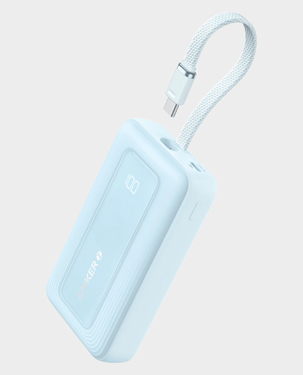 Anker Zolo 20000 mAh Power Bank | 30W | Portable Charger with Built-In USB-C and Lightning Cable| Fast Charging | A1681H31 - White