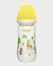 Farlin Wide Neck Feeding Bottle | 270ml | BPA-Free Polypropylene | Food-Grade Silicone Nipple | Smooth Inner Surface | Easy Fill and Clean | AB-42022(Y)