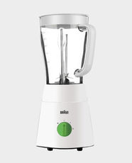 Braun JB0123WH Jug Blender | 500W Powerful Silent Motor | 1.5L Capacity | 4-Blade System | 2 Speed Settings | Ice Crush and Pulse Function | Suitable for Smoothies, Soups, Herbs and Nuts - White