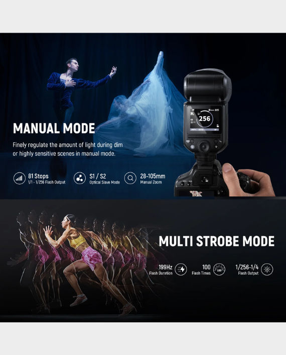 NEEWER Z2-N Flash Speedlite TTL 76W Per Nikon – Testa Rotonda, HSS 1/8000s, Batteria 2600mAh, Controllo Wireless 2.4G