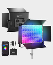 NEEWER AP150C 150W RGB LED Panel Video Light Kit | App and DMX Control | 2500K-10000K Full Color Panel | 42500 Illumination High Power | 18 Types Special Scenes | Metal Body - Black