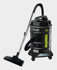 Clikon Drum Vacuum Cleaner | 2000W Power | High Suction Power 240mbar | 21L Capacity | 5m Cable | Stainless Steel Body | 360° Rotating Barrel | Air Blowing Function | CK4412 - Black