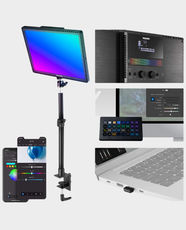 NEEWER GL1C RGB LED Streaming Light | PC/App and Stream Deck Control | 2900K-7000K Full Color Panel | Eye-Friendly Edge-Lit Tech | 18 FX Scenes and Music Sync - Black