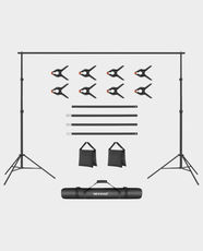 NEEWER NK-ST0204 Background Support System | 10x7ft (3x2.1m) Adjustable Backdrop Stand | 4 Crossbars | Heavy-Duty Aluminum Alloy Frame | Includes Clamps & Carrying Bag | For Photography Studio & Events - Black
