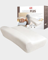 SISSEL Plus Orthopedic Neck Pillow with Cover | Height Adjustable (11cm–14cm) | Anatomical Shoulder Incline | Integrated Ventilation Channels - White