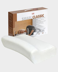 SISSEL Classic Orthopedic Neck Pillow with Velour Cover (Large) | Polyurethane Foam Core | Anatomical Shoulder Incline | Spinal Support & Tension Relief