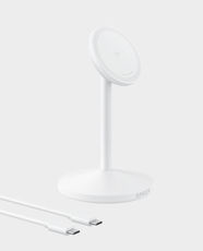 Anker MagGo Wireless Charger Stand | Qi2-Certified 15W Fast Charging | MagSafe-Compatible | 360° Rotating Mechanism | Adjustable Viewing Angle | Standby Mode | A25X1H21 - White