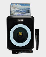 Platinum LX15 Karaoke Speaker with 8‑inch LCD Display | 6.5‑inch Woofer | 1200W PMPO | 4 Hours Playtime | UHF Wireless Microphones | 23000 Built-in Songs | Echo and Dynamic RGB Light Effects | Micro SD Card Support - Black