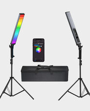 NEEWER BH20C RGB LED Light Kit with Stand & Filters | 21W Output | 3250 Lux @0.5m | 360 LEDs | 2500K–10000K Bi-Color | 17 FX Modes | App, 2.4G and Panel Control | NP-F Battery Compatible - Silver