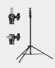 NEEWER ST-400AC 400cm Air-Cushioned Light Stand | Heavy-Duty Aluminum Alloy Build | 25/30/35/40mm Tube Diameters | 1/4" to 3/8" Reversible Screw Adapter | For Studio Lighting & Photography - Black