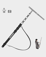 NEEWER MS-300C Upgraded Carbon Fiber Microphone Boom Pole | 300cm Extended Reach | Interchangeable 1/4" & 3/8" Studs | Internal Cable Management - Black