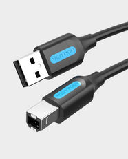 Vention USB 2.0 A Male to B Male Cable | 5m Length | 480Mbps High-Speed Data Transfer | Nickel-Plated Connectors | 2A Rated Current | Compatible with Printer/ Scanner and USB-B Devices | COQBJ - Black