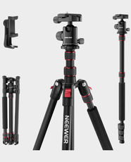 NEEWER Basics TP15 71-Inch Camera Tripod & Monopod | Convertible Design | 360° Ball Head | Quick Release Plate | Adjustable Height | Durable Aluminum Alloy Build | For DSLR, Mirrorless, Travel and Video - Black