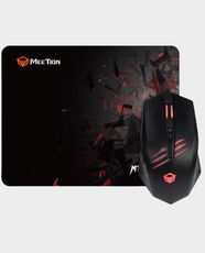 Meetion CO10 Wired Gaming Mouse and Mousepad Combo | 7 Buttons | Upto 1500 DPI | Fibre Cloth with Rubber Base Pad | 1.8m Cable Length | 8G Acceleration - Black