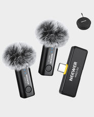 NEEWER KM23 Wireless Lavalier Microphone Kit | Two Transmitters & One Receiver | One-Click Noise Reduction | Up to 100m Transmission Range | Up to 8 Hours Battery Life - Black