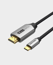 Vention Cotton Braided USB-C to HDMI Cable | 1.5m Length | 4K @ 60Hz Ultra HD | HDCP 2.2 Support | Durable Aluminum Alloy & Cotton Braid | CRBBG - Black