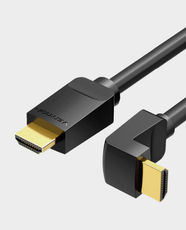 Vention HDMI 2.0 4K Right Angle 90 Degree HDMI Cable | 1.5m Length | Supports 4K@60Hz Resolution | Gold-Plated Connectors | Compatible with TV, Monitor, Projector, PC & Gaming Consoles | AARBG - Black