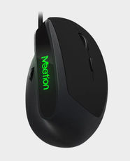 Meetion M390 Wired Ergonomic Vertical Mouse | 3200 DPI Precision | 6+1 Buttons | 5 Million Click Life | Natural Wrist Positioning | Comfortable Ergonomic Design - Black