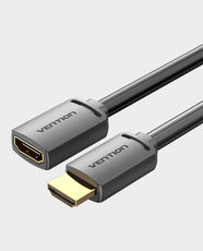 Vention HDMI Extension Cable Male to Female | 3m Length | Supports 4K@60Hz | HDMI 2.0 Gold-Plated Connectors | Triple Shielded + PVC Build | Compatible with TVs, PCs & Projectors | AHCBI - Black