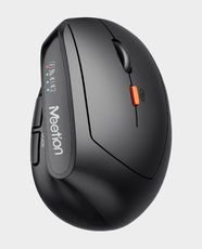 Meetion BTM008 Dual Mode Ergonomic Wireless Mouse | Adjustable 2400DPI | 2.4G + Bluetooth Connectivity | 7+1 Buttons | 500mAh Battery | Type-C Charging | Multi-System Compatibility - Black