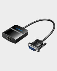 Vention VGA to HDMI Converter Cable | 1m Length | 1080p @ 60Hz HD Support | Built-in 3.5mm Audio & USB Power | Aluminum Alloy | ACNBF - Black