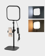 NEEWER Basics L220 10.8 inch LED Video Light Kit (2 Pack) | 15W | 220 LEDs | 816 Lux at 0.5m | 2400K/4000K/7400K | 95+ CRI | 10 Brightness Levels | 180° Adjustable | Desktop Stand with 360° Phone Holder - Black