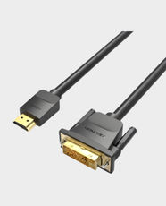 Vention HDMI to DVI Cable | 3m Length | Supports Up to 1080P@60Hz | Gold-Plated Connectors | Dual Aluminum Foil Sheilding | Compatible with Laptop/ PC/ TV/ Monitor and Projector | ABFBI - Black