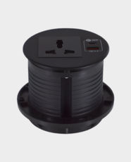 Skill Tech Belcon TS80 Round Desktop Socket | 1 Universal Outlet | 20W PD USB-C / QC 3.0 USB-A | 250V 13A | Fireproof ABS Material | Ideal for Office, Conference Table and Workstation - Black