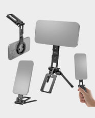 NEEWER PA098 Dual Magnetic Phone Tripod Stand | MagSafe Compatible Smartphone Holder | Dual-Axis 180° Adjustable Tilt | Arca-Type Quick Release Base | Foldable Pocket-Size Ultra-Lightweight 3.6oz - Black