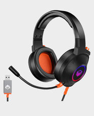Meetion HP012 Virtual 7.1 Surround Sound Gaming Headset | Omnidirectional Noise-Canceling Microphone | 50mm Drivers | USB Interface | Lightweight Design | RGB Lighting Effects - Black