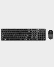 Smartix NEOKEY Premium Wireless Designer Keyboard and Mouse Combo | 1600 DPI Mouse | 2.4G + Bluetooth Dual Mode | US + Arabic Layout | 109 Keybord Keys | Windows 95 - 11 Compatible - Black & Dark Silver