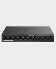 Mercusys MS110P 10-Port 10/100Mbps Desktop Switch with 8-Port PoE+ | 65W PoE Budget | 2 Uplink Ports | Up to 250m PoE Extend Mode | Port Isolation Mode | IEEE 802.3af/at Support | PoE Auto Recovery | Plug and Play - Black
