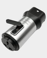 URTECH Type 2 V2L EV Adapter | Vehicle-to-Load Power Converter | 3.5kW Power Output | Built-in kWh Display | Universal Socket | IP55 Water-Resistant | Compatible with Type 2 EVs and RVs - Black and Silver
