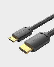 Vention Mini HDMI to HDMI 4K HD Cable | 1m Length | 4K@60Hz Resolution | 18Gbps Transmission Speed | Mirror and Extend modes | Universal Compatibility | 32AWG Durable Build | AGHBF - Black