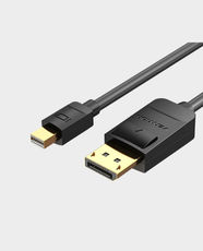 Vention 4K Mini DisplayPort to HDMI Cable | 3m Length | Supports 4K@30Hz Resolution | Gold Plated Connectors | Triple Shielding | 30AWG | T1149 Chip | HAGBJ - Black