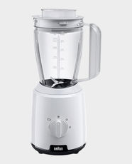 Braun JB 1023 PowerBlend 1 Jug Blender | 600W Power | 1.5L Capacity | TriAction Technology | SmoothCrush Blades | 2 Speeds + Ice Crush & Pulse | Grinder & Chopper Attachments - White