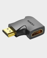 Vention HDMI 270° Male to Female Vertical Flat Adapter | 4K@60Hz Resolution | PVC Shell | Gold-Plated Interface | Elbow Design | Supports High-Speed Data Transmission | AIQB0 - Black