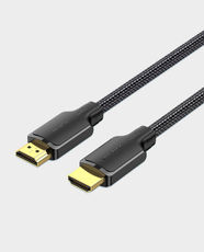 Vention HDMI Male to Male 4K HD Cotton Mesh Braided Cable | 20m Length | Supports 1080p@60Hz | Gold Plated Connectors | Triple Shielding | 26AWG | ALLBQ - Black