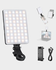 NEEWER BASICS NL-60AI Selfie Light with Phone Clip | 2000mAh Battery | 60 Number of LEDs | 4W Power | 2hrs Battery Runtime | USB-C and Micro USB Charging Port | Adjustable Lighting | Rechargeable Battery - Black