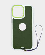 Strap Back Case for Apple iPhone 16 Pro Max | BC33 - White & green